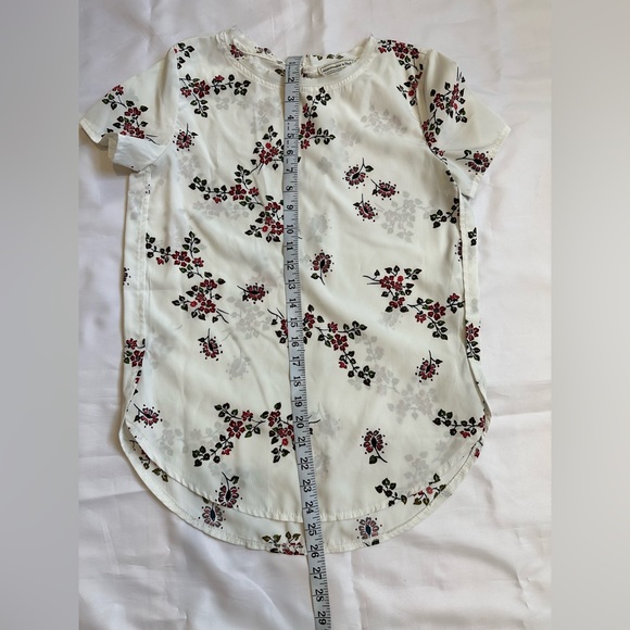 Abercrombie & Fitch Women White Floral Short Sleeve Top Polyester Size XS EUC - Picture 8 of 8